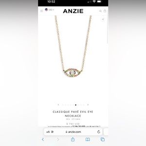 Brand new 14k gold evil eye necklace with colored gems